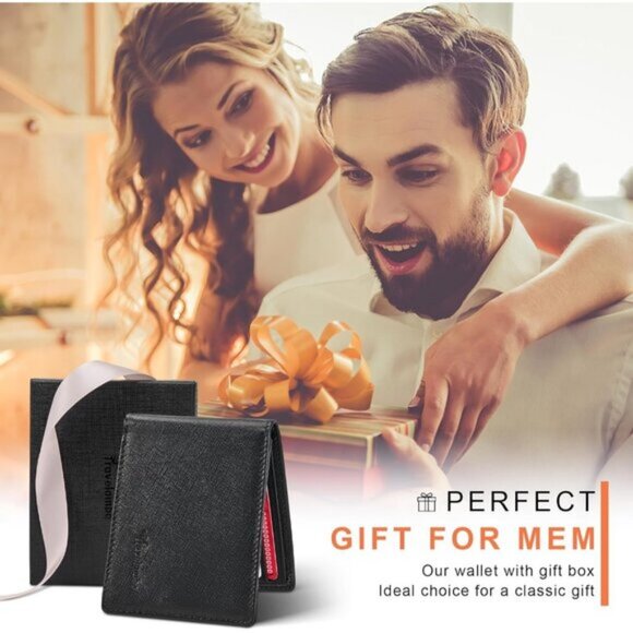 ⚡Travelambo Men Cross Texture Black Genuine Leather Handmade Stylish Wallets - Picture 7 of 9